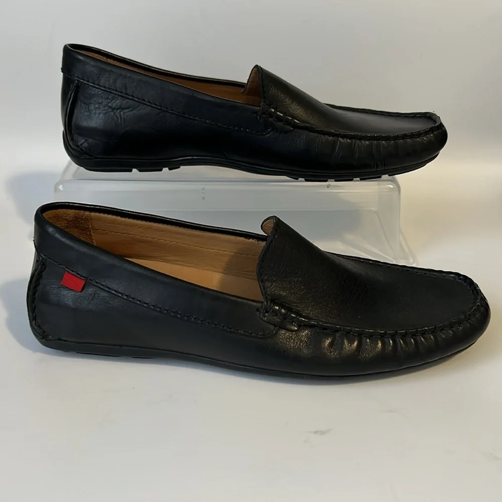 Marc Joseph Broadway Driving Loafers Black Leather Round Toe Shoes Sz 9